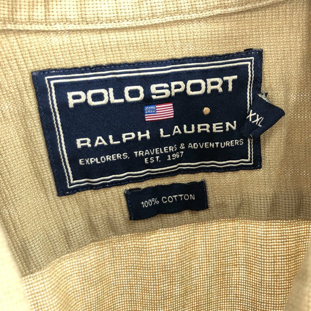 Ralph Lauren(ラルフローレン)の古着 90年代 ラルフローレン Ralph Lauren POLO SPORT ポロスポーツ 長袖 ボタンダウンシャツ メンズXXL ヴィンテージ /eaa444735 メンズのトップス(シャツ)の商品写真