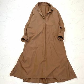 スピックアンドスパン(Spick & Span)のスピックアンドスパン  長袖シャツワンピース  スキッパー ゆったり フレア(ロングワンピース/マキシワンピース)