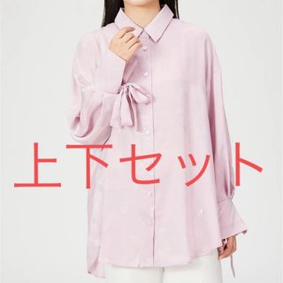 ジェラートピケ(gelato pique)の24H限定価格！ジェラートピケ PINK ハートサテンシャツ&ショートパンツ(ルームウェア)