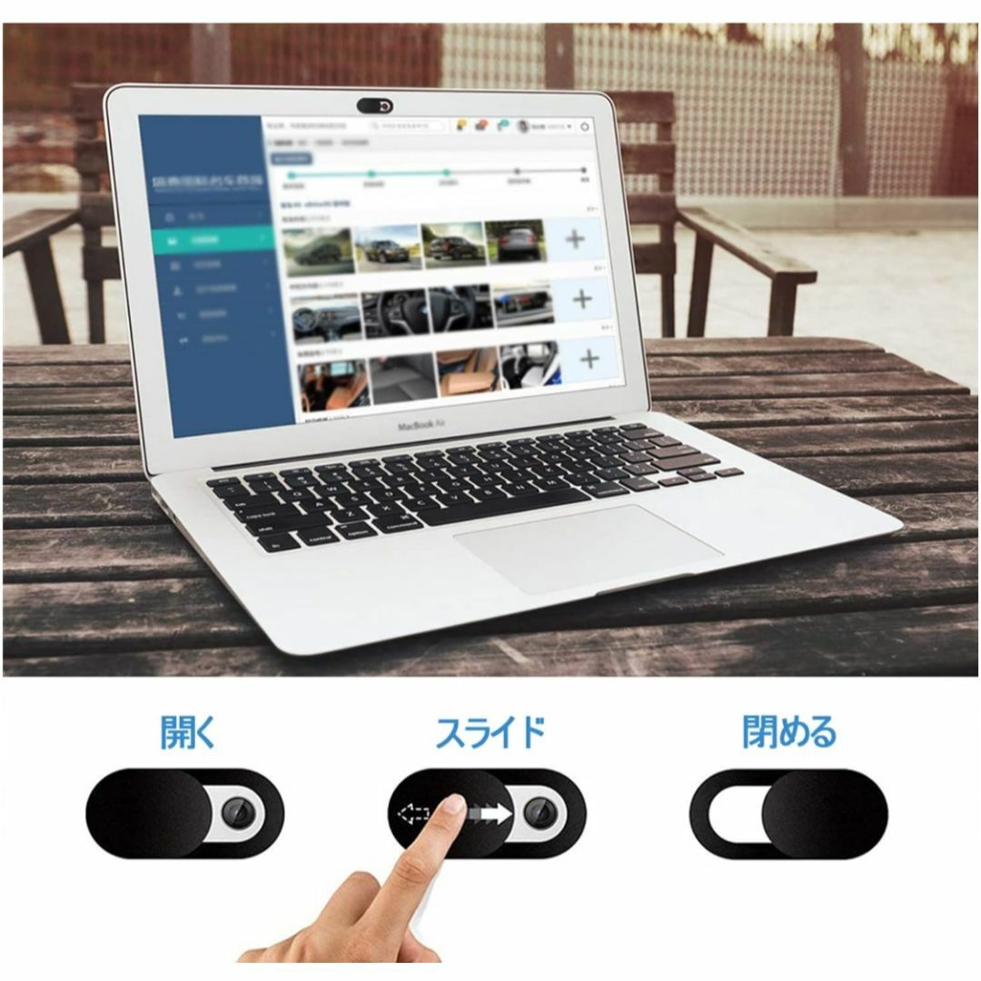 ウェブカメラカバー 盗撮防止 スライド 目隠し zoom ノートPC m5p スマホ/家電/カメラのPC/タブレット(PC周辺機器)の商品写真