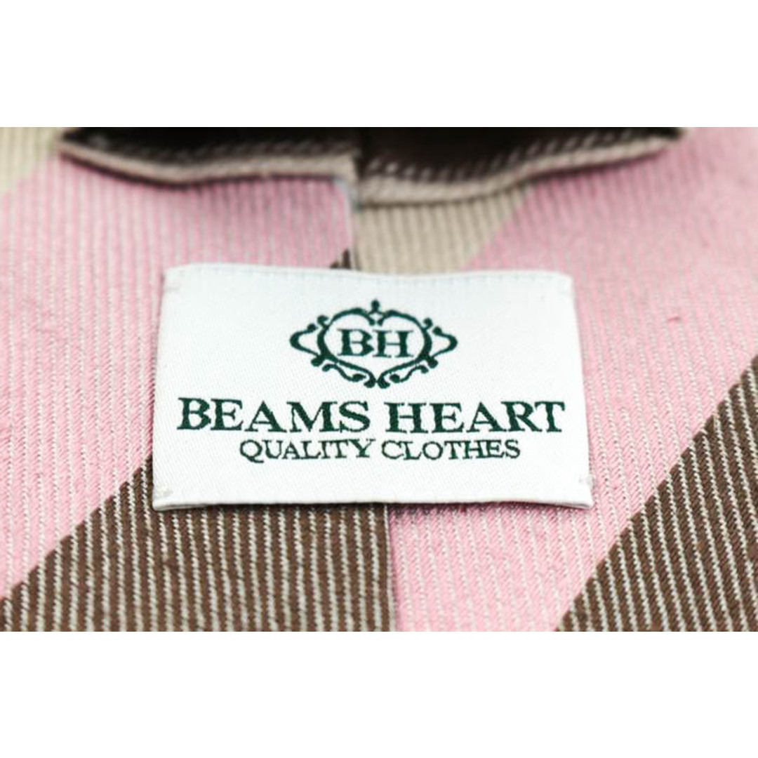 ビームスハート ブランド ネクタイ ストライプ柄 シルク 日本製 PO  メンズ ピンク BEAMS HEART メンズのファッション小物(ネクタイ)の商品写真
