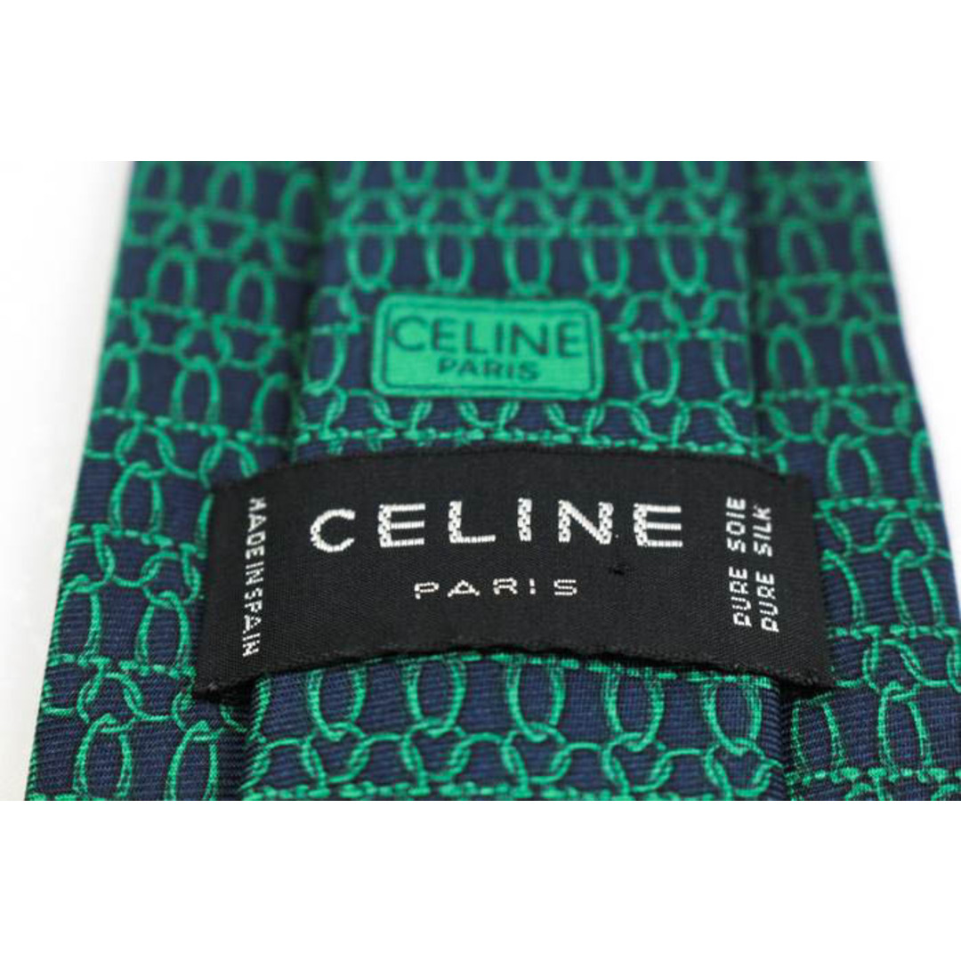 celine(セリーヌ)のセリーヌ ブランド ネクタイ マカダム 格子柄 ドット シルク スペイン製 PO  メンズ ネイビー CELINE メンズのファッション小物(ネクタイ)の商品写真