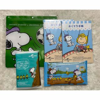 スヌーピー(SNOOPY)のスヌーピー  お薬手帳　ジッパーバッグ　除菌ティッシュ　ティッシュ　非売品　新品(キャラクターグッズ)