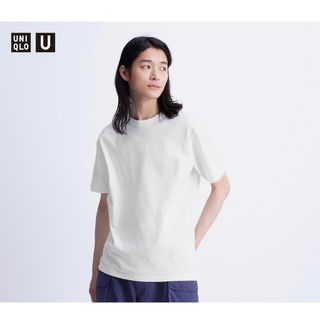 ユニクロ(UNIQLO)のユニクロ U 半袖 クルーネック Tシャツ 白 エアリズム  (Tシャツ/カットソー(半袖/袖なし))