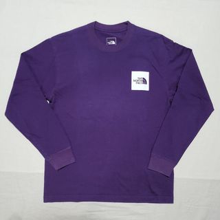 ザノースフェイス(THE NORTH FACE)のノースフェイス ロングスリーブスクエアロゴティー S 紫 長袖Tシャツ ロンT(Tシャツ/カットソー(七分/長袖))