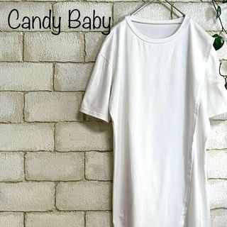 ◆Candy Baby◆2枚合わせ 半袖 Tシャツ チュニック 白　MD-338(チュニック)