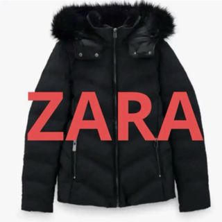 ZARA ザラ  ウォーターレペレント ブラック　ショートダウン　ジャケット(パーカー)