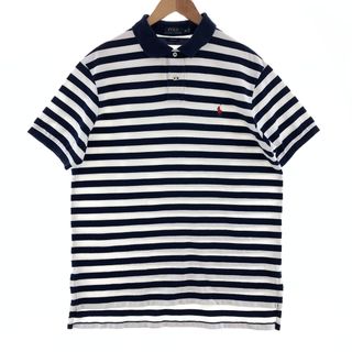 ラルフローレン(Ralph Lauren)の古着 ラルフローレン Ralph Lauren POLO RALPH LAUREN CUSTOM FIT 半袖 ボーダー ポロシャツ メンズXL /eaa381223(ポロシャツ)