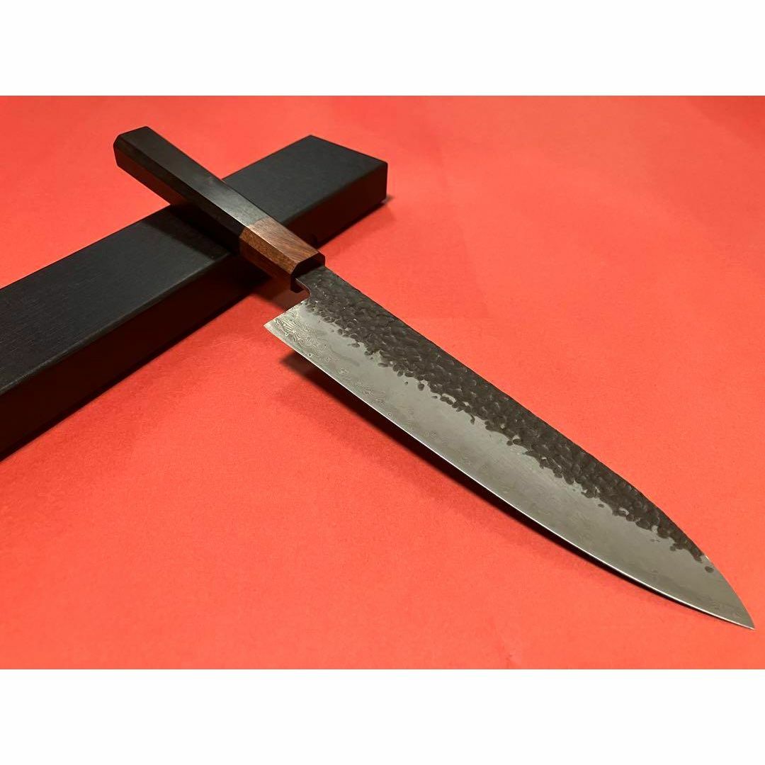 V金10号67層ダマスカス 黒打ち仕上げ牛刀205mm バールウッド柄 V金10号67層ダマスカス 黒打ち仕上げ牛刀205mm バールウッド柄