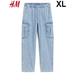 エイチアンドエム(H&M)の新品 H&M ルーズフィット デニム カーゴパンツ XL(デニム/ジーンズ)