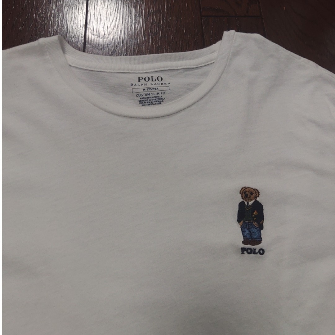 POLO RALPH LAUREN(ポロラルフローレン)のPOLO RALPH LAUREN　ポロベア　Tシャツ　M　白　刺繍　ワッペン メンズのトップス(Tシャツ/カットソー(半袖/袖なし))の商品写真