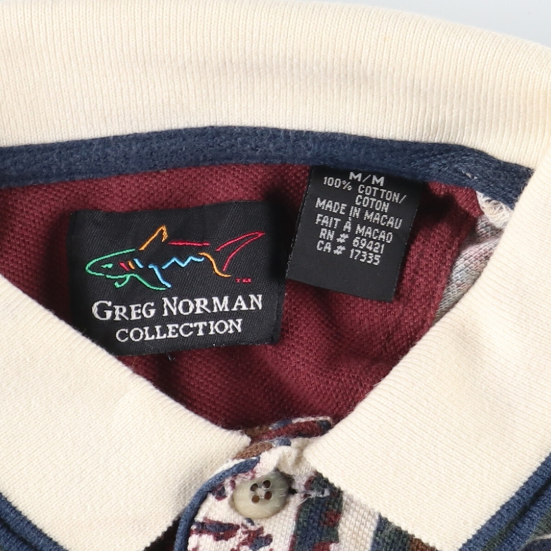 古着 GREG NORMAN COLLECTION 総柄 半袖 ポロシャツ メンズM /eaa430185 メンズのトップス(ポロシャツ)の商品写真