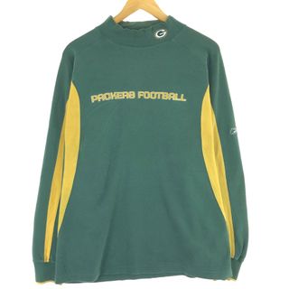 リーボック(Reebok)の古着 リーボック Reebok NFL GREEN BAY PACKERS グリーンベイパッカーズ モックネック ロングTシャツ ロンT メンズL /eaa438770(Tシャツ/カットソー(半袖/袖なし))