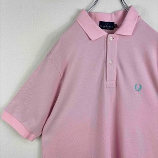 フレッドペリー(FRED PERRY)のフレッドペリー　ポロシャツ　日本製　半袖　ピンク　ライトブルー　L 古着(ポロシャツ)