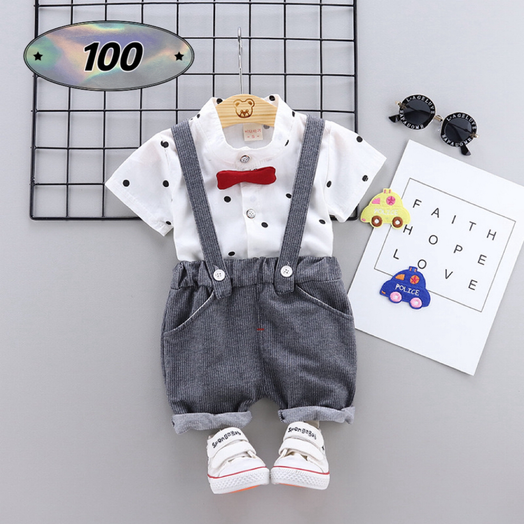 ☆新品☆フォーマル 男の子　セットアップ　入園式　結婚式　スーツ　100cm キッズ/ベビー/マタニティのキッズ服男の子用(90cm~)(ドレス/フォーマル)の商品写真