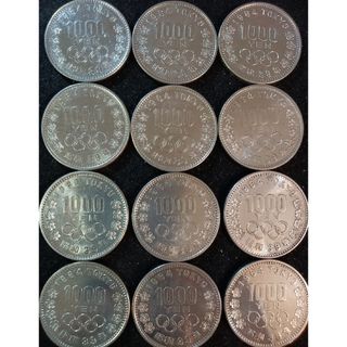 銀貨　東京オリンピック1.000円銀貨　silver925　汚れ少なく綺麗12枚(金属工芸)