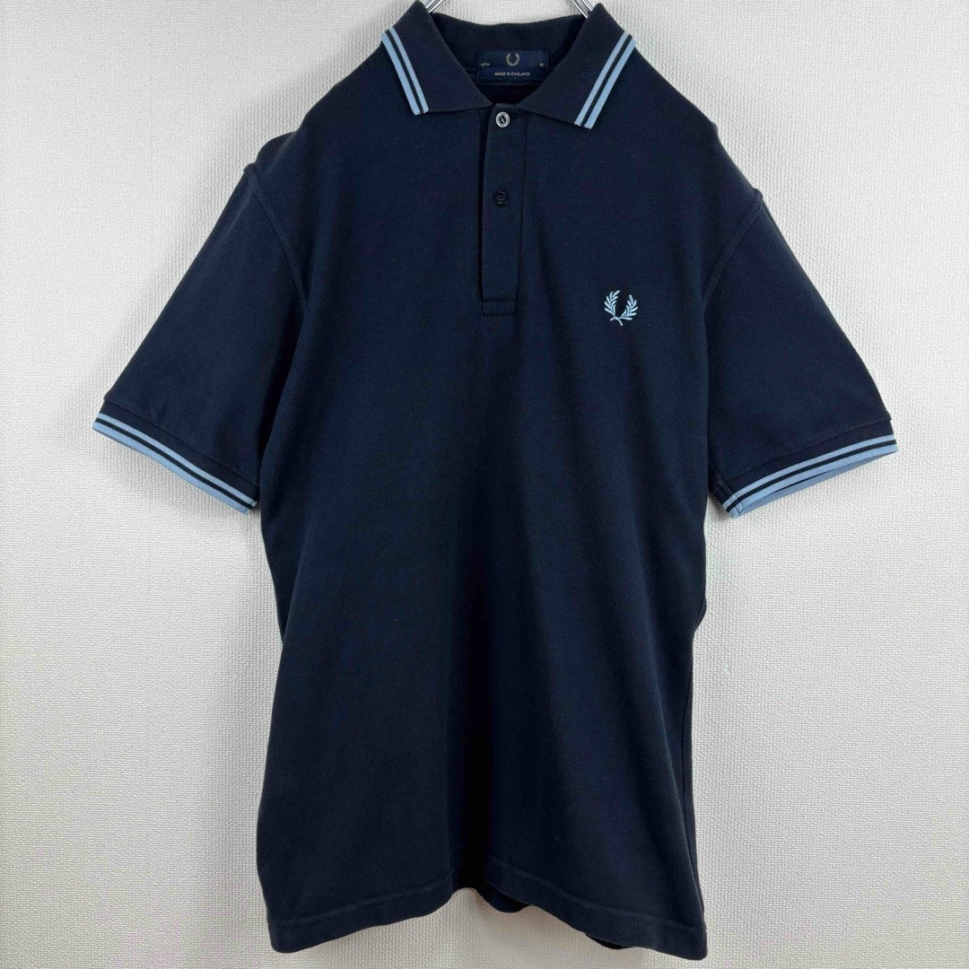 FRED PERRY(フレッドペリー)のフレッドペリー　ポロシャツ　M12 半袖　イングランド製　ネイビー　36 S メンズのトップス(ポロシャツ)の商品写真