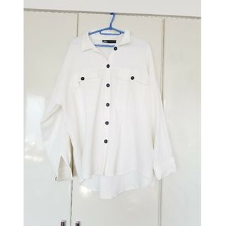 ザラ(ZARA)のZARA シャツ ジャケット ホワイト(シャツ/ブラウス(長袖/七分))