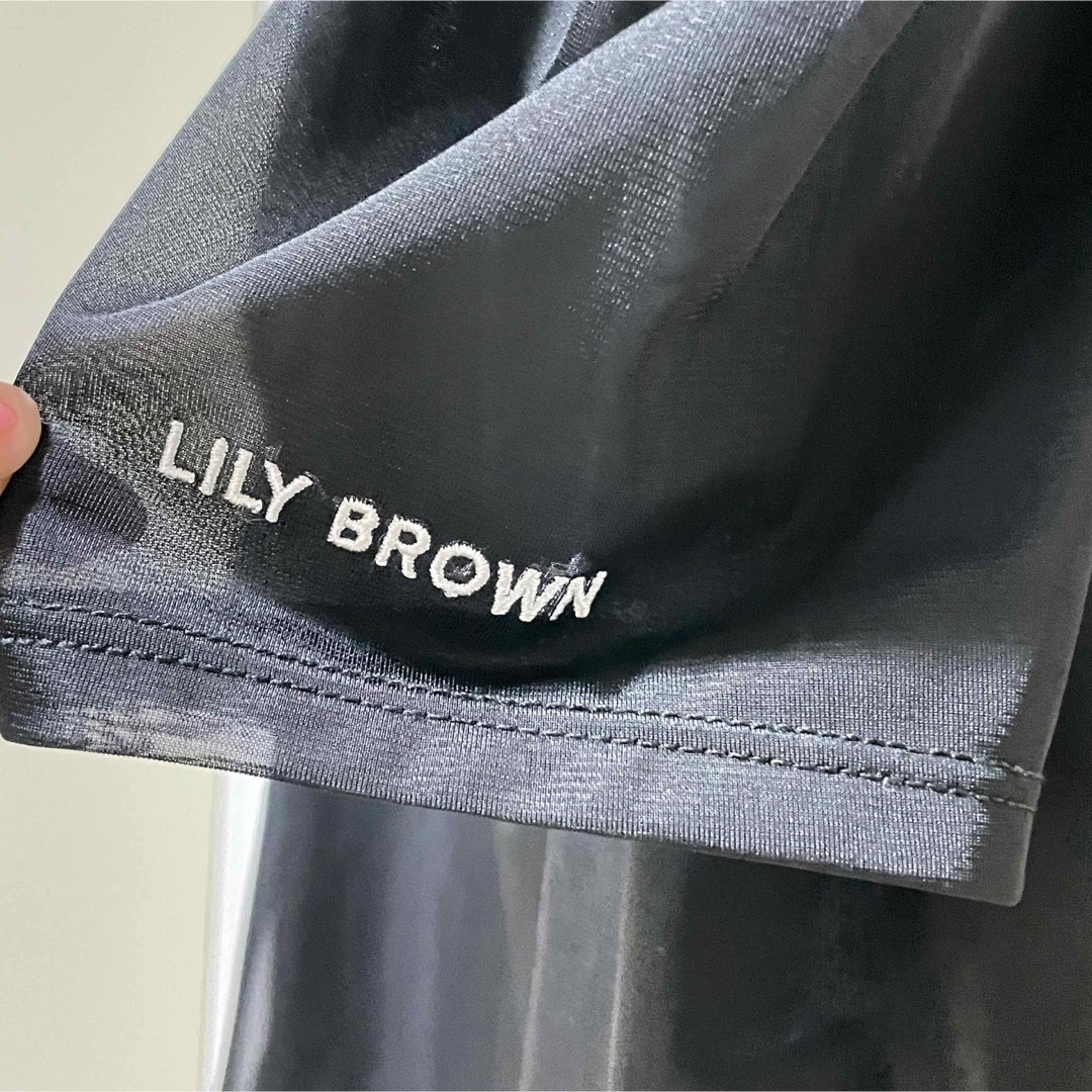 Lily Brown(リリーブラウン)のLILY BROWN MARY QUANT シアートップス 黒 レディースのトップス(カットソー(半袖/袖なし))の商品写真