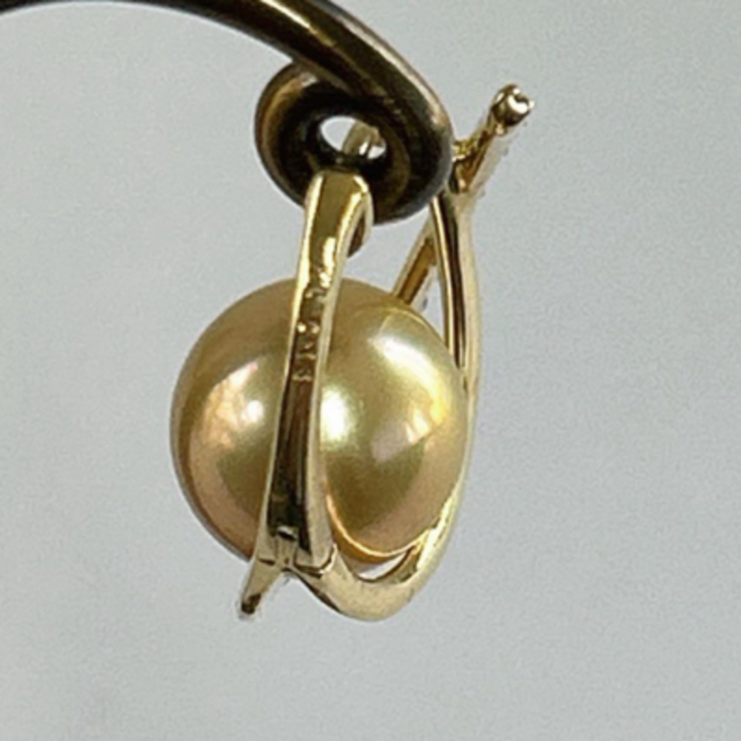 k18白蝶真珠ゴールデン天然ダイヤモンドピアス レディースのアクセサリー(ピアス)の商品写真