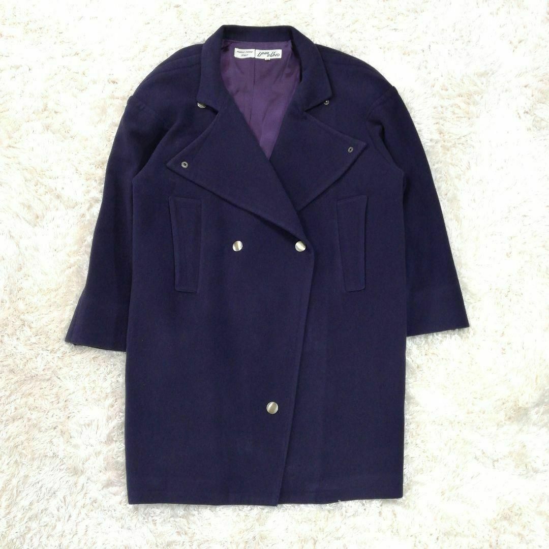 UNA E UNO コート　ジャケット　カシミヤ混　オーバーサイズ　ウール　XL レディースのジャケット/アウター(ロングコート)の商品写真