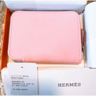 エルメス(Hermes)の【新品】【未使用】レア エルメスHERMES ローズサクラ　アザップ　ミニ(コインケース/小銭入れ)