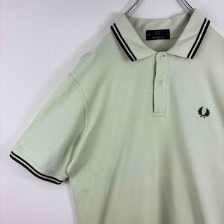 フレッドペリー(FRED PERRY)のフレッドペリー　ポロシャツ　M12  42  XL ライトグリーン　ブラウン(ポロシャツ)