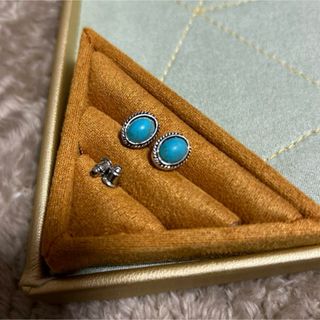 ターコイズ　ピアス　シルバー　④(ピアス)