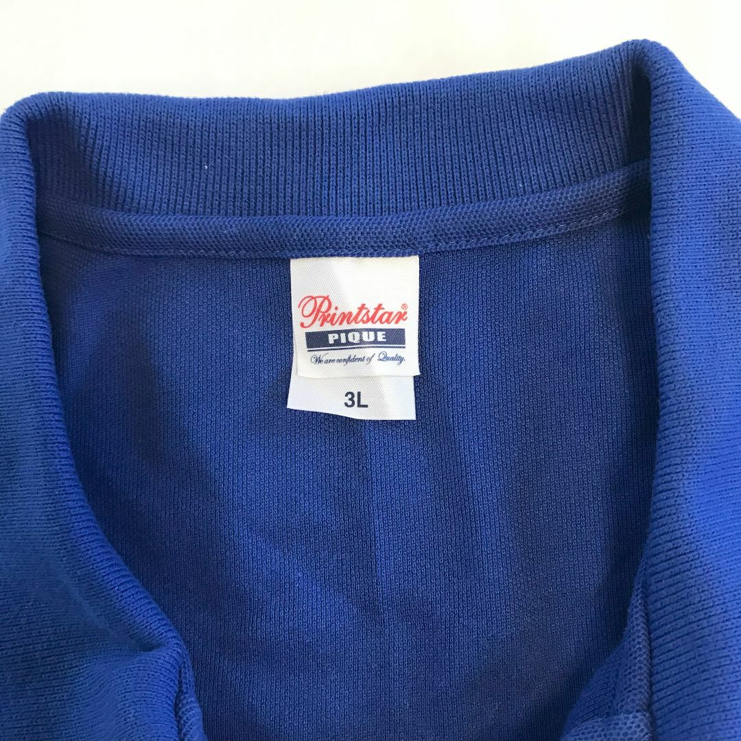 メンズ半袖ポロシャツ　ブルー(熊柄プリント メンズのトップス(ポロシャツ)の商品写真