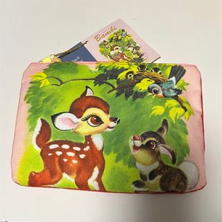 ディズニー(Disney)のバンビ・とんすけ フラットポーチ(新品未使用)(ポーチ)