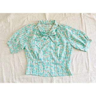 5️⃣ ribbon blouse ／ vintage(シャツ/ブラウス(半袖/袖なし))