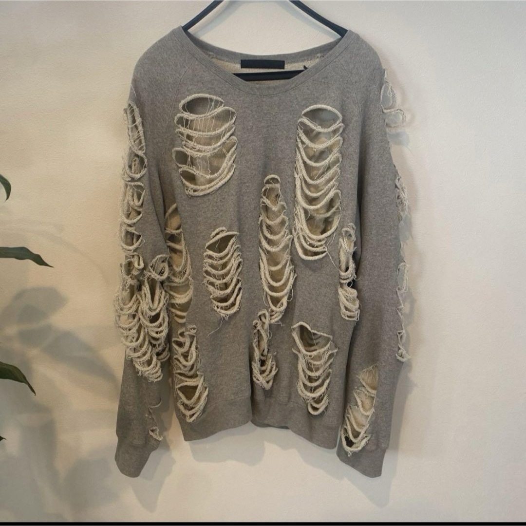 【新品未使用】JUN NAKAYAMA　DISTRESSED CREWNECK メンズのトップス(ニット/セーター)の商品写真