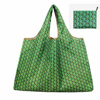 ●新品●大容量 エコバッグ L<緑色柄>折りたたみ 便利 買い物バッグ レジ袋(エコバッグ)
