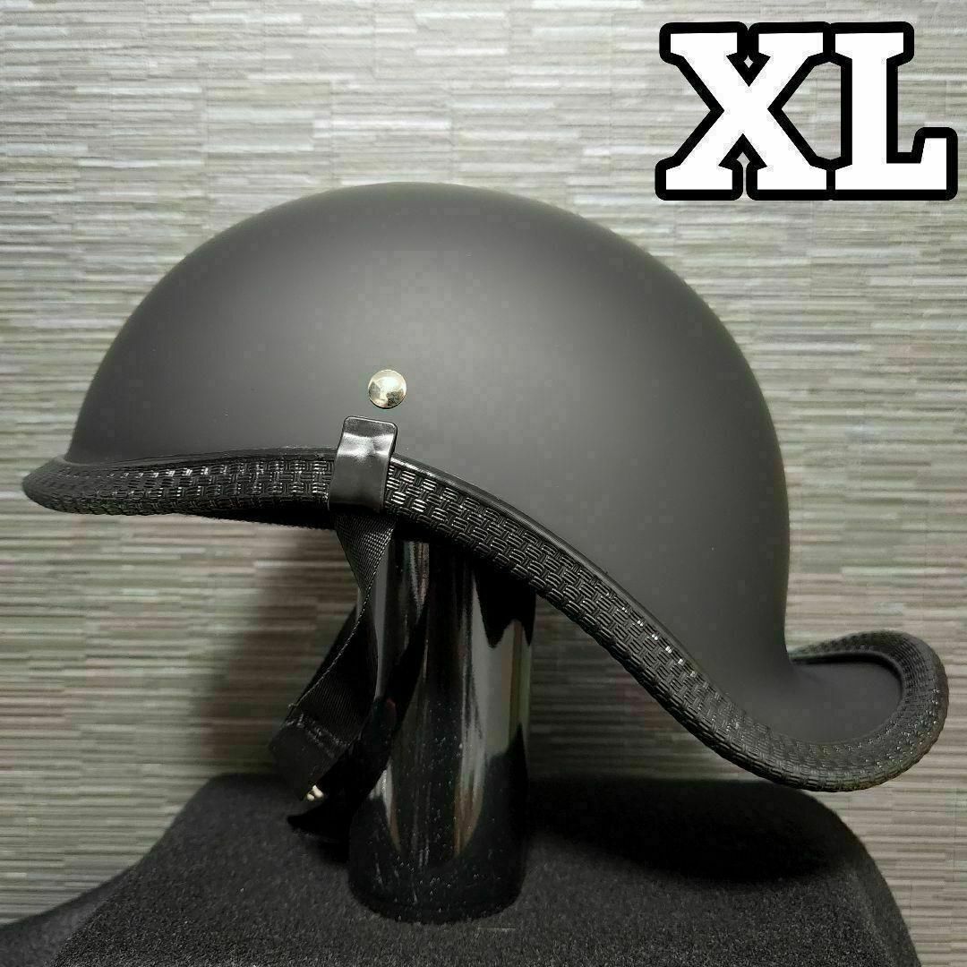 XL ダックテール マットブラック　ヘルメット　半ヘル　キャップ　半帽 自動車/バイクのバイク(ヘルメット/シールド)の商品写真