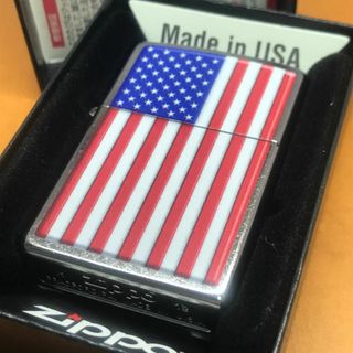 ジッポー(ZIPPO)の★ ZIPPO  ジッポー★ オイルライター　星条旗　USA　ケース付き(タバコグッズ)