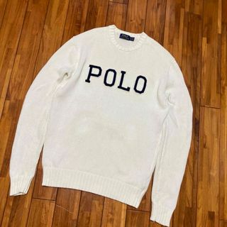 ポロラルフローレン(POLO RALPH LAUREN)のラルフローレン　ポロロゴ春ニット　ホワイト　白(ニット/セーター)