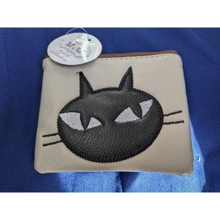 グレー　灰色　猫　コインケース　黒猫　ミニポーチ　ねこ小物入れ　タグ付新品未使用(ポーチ)