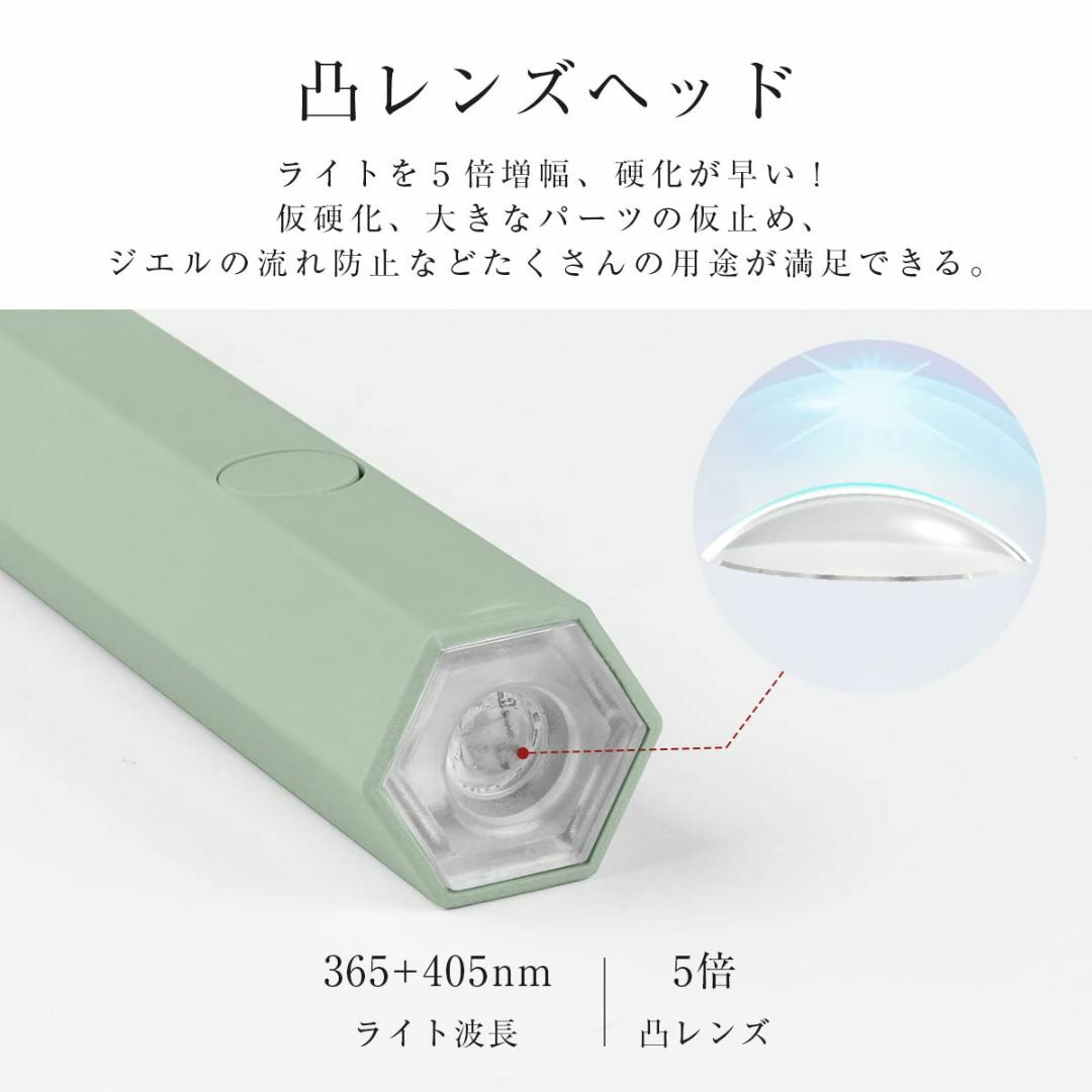 【色:グリーン】peipai LED & UV ネイルライト 3W ペン型 ミニ コスメ/美容のネイル(ネイルケア)の商品写真