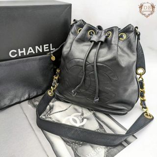 シャネル(CHANEL)のシャネル 巾着チェーンショルダーバッグ デカココ ブラック ゴールド金具(ショルダーバッグ)