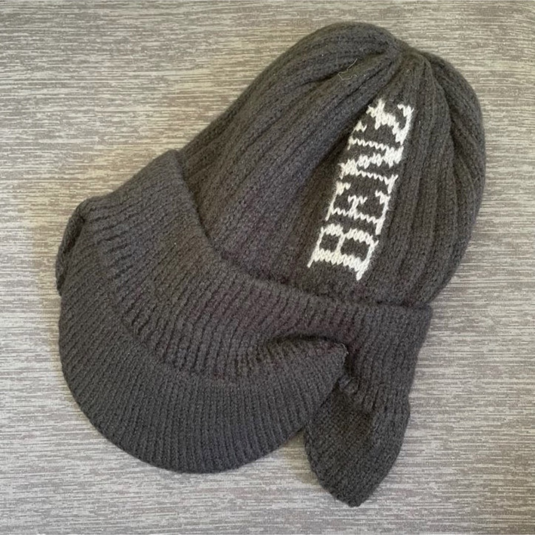 耳あて付ニット帽 イヤーマフ ニットキャップ 防寒グッズ 寒さ対策 黒 ブラック レディースの帽子(ニット帽/ビーニー)の商品写真