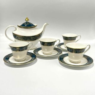 ロイヤルドルトン(Royal Doulton)のロイヤルドルトン カーライル ティーポット+カップ＆ソーサー4客セット(グラス/カップ)