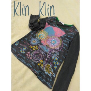 klin klin CREAZIONI  カットソー ビーズ刺繍 フラワー(カットソー(長袖/七分))