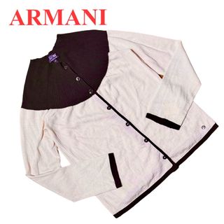 アルマーニジーンズ(ARMANI JEANS)のARMANI◇上品カーディガン◇ピンクベージュ◇上質 バージンウール100%(カーディガン)