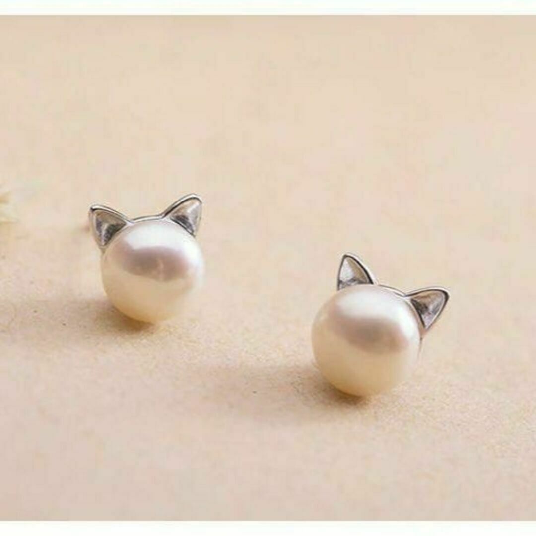 ⭐️フォロー割⭐️ピアス シルバー 猫 亜鉛合金 大人気 ネコ #C155-1 レディースのアクセサリー(ピアス)の商品写真