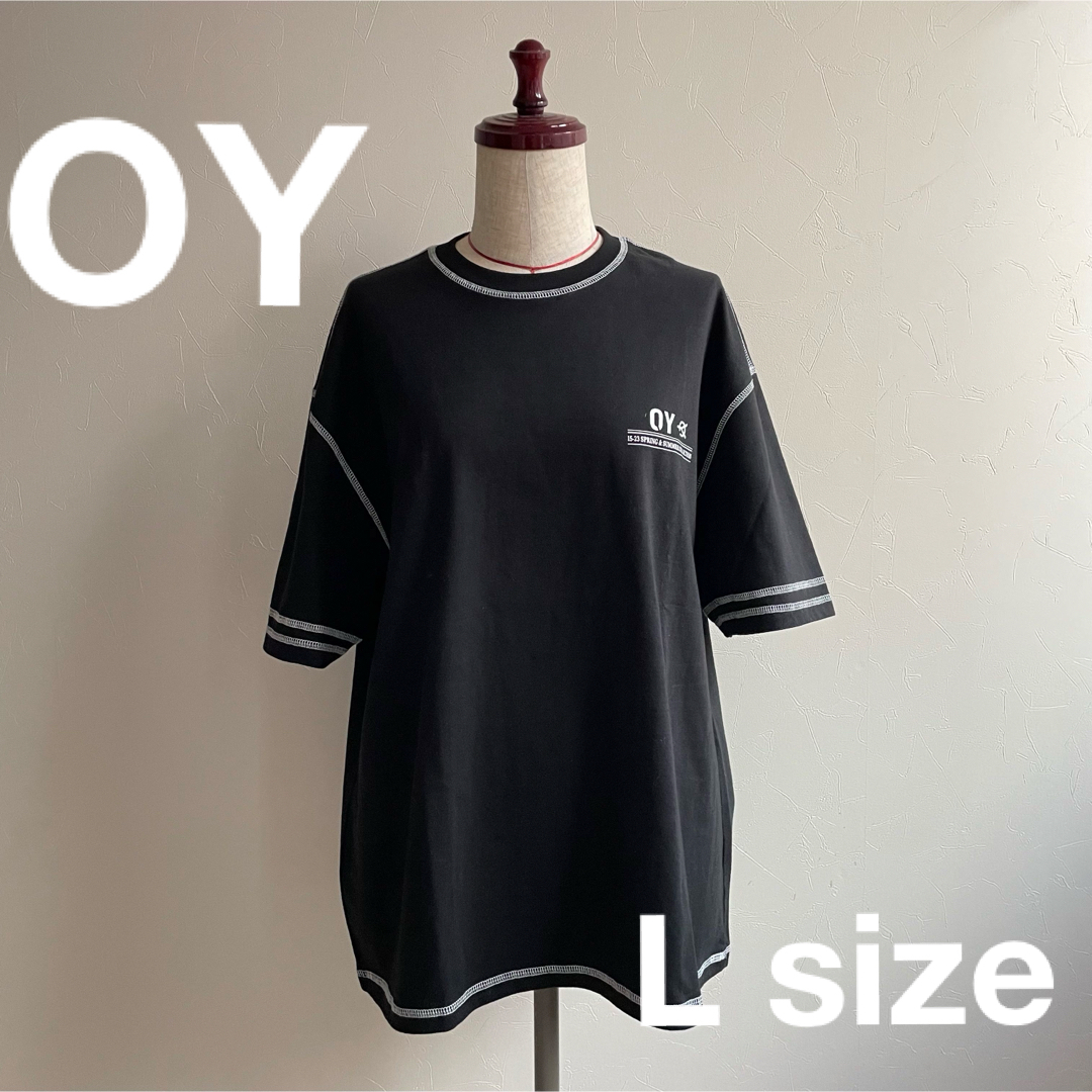 OY(オーワイ)の【OY/オーワイ】韓国 半袖ステッチTシャツ　ブラック　Mサイズ メンズのトップス(Tシャツ/カットソー(半袖/袖なし))の商品写真