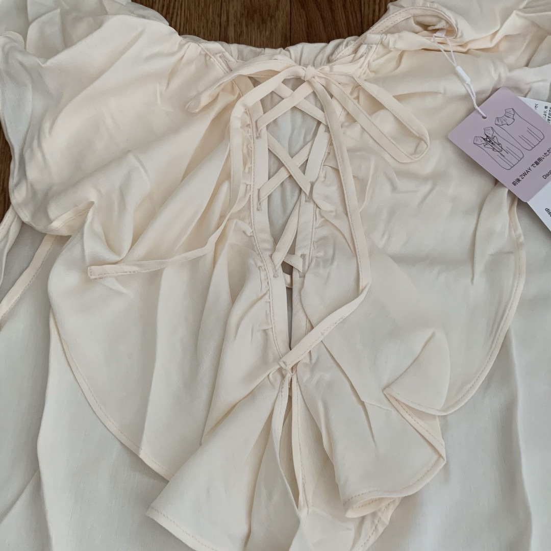 Discoat(ディスコート)のディスコート 衿フリルノースリーブブラウス レディースのトップス(シャツ/ブラウス(半袖/袖なし))の商品写真