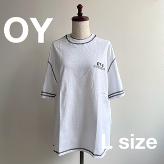 オーワイ(OY)のOY/オーワイ】韓国 半袖ステッチTシャツ　ホワイト　Lサイズ(Tシャツ/カットソー(半袖/袖なし))