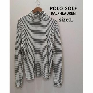 ポロゴルフ(Polo Golf)のPOLO GOLF ラルフローレン 細ボーダー ハイネック 長袖 トップス L(Tシャツ/カットソー(七分/長袖))