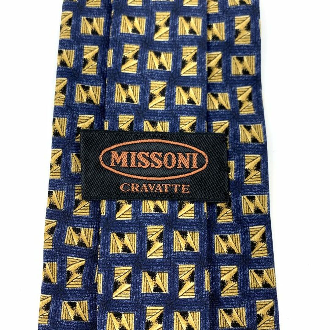 MISSONI(ミッソーニ)のミッソーニ ブランドネクタイ 総柄 シルク イタリア生地 メンズ ネイビー Missoni メンズのファッション小物(ネクタイ)の商品写真