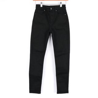 ユニクロ(UNIQLO)のユニクロ デニムパンツ テーパード スキニー UNIQLO JEANS レディース 24(61)サイズ ブラック UNIQLO(デニム/ジーンズ)